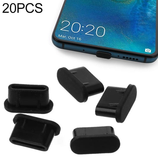 20 PCS Silicone Anti-Dust Plugs for USB-C / Type-C Port(Black) - Computer & Networking by buy2fix | Online Shopping UK | buy2fix