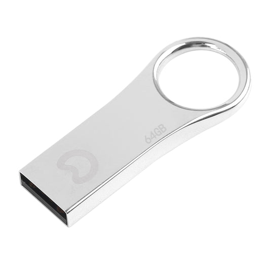 eekoo 64GB USB 2.0 Waterproof Shockproof Metal Ring Shape U Disk Flash Memory Card (Silver) - USB Flash Drives by eekoo | Online Shopping UK | buy2fix