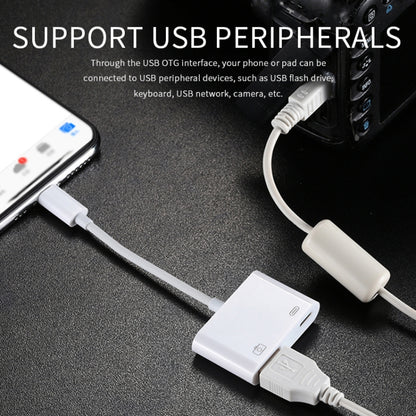 11cm 8 Pin Male to USB & 8 Pin Data Charging Cable Camera Reader Adapter, Support System above iOS 9.2 - Converter & Adapter by buy2fix | Online Shopping UK | buy2fix