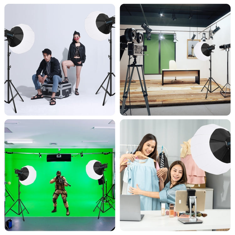 PULUZ 220V 120W Studio Video Light + 2.8m Light Holder + 65cm Foldable Lantern Softbox Photography Kit(US Plug) - Shoe Mount Flashes by PULUZ | Online Shopping UK | buy2fix