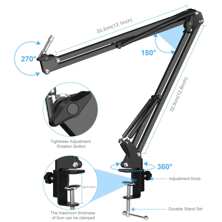 PULUZ Sound Card Live Broadcast Bluetooth Sound Mixer Studio Microphone Kits with Suspension Scissor Arm & Metal Shock Mount, Chinese Version(Black) - Consumer Electronics by PULUZ | Online Shopping UK | buy2fix