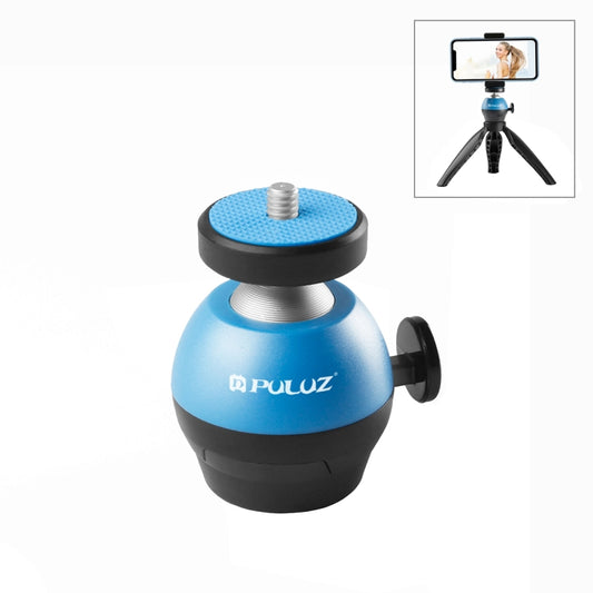 PULUZ 1/4 inch Screw Aluminum Alloy Ball Head ABS Tripod Adapter(Blue) - Camera Accessories by PULUZ | Online Shopping UK | buy2fix