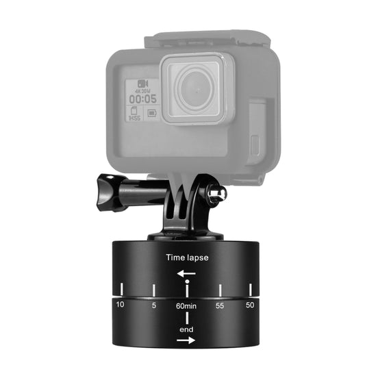 PULUZ 360 Degrees Panning Rotation 60 Minutes Time Lapse Stabilizer Tripod Head Adapter for GoPro HERO12 Black /11 Black /10 Black / 9 Black /8 Black / HERO7 /6 /5 /5 Session /4 Session /4 /3+ /3 /2 /1, Xiaoyi and Other Action Cameras - Tripod Heads by PULUZ | Online Shopping UK | buy2fix