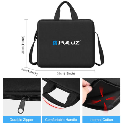 PULUZ 10 inch Ring LED Lights Portable Zipper Storage Bag Shoulder Handbags, Size: 33cm x 28cm x 3cm (Black) - Strap Satchel by PULUZ | Online Shopping UK | buy2fix