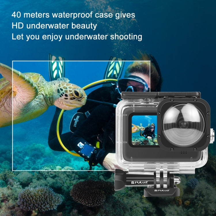 PULUZ 40m Waterproof Housing Protective Case with Buckle Basic Mount & Screw for GoPro HERO12 Black /11 Black /11 Black Mini /10 Black /9 Black Max Lens Mod(Transparent) - Waterproof Cases by PULUZ | Online Shopping UK | buy2fix