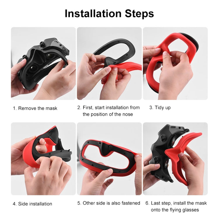 For DJI Avata Goggles 2 PULUZ Flying Eye Mask Silicone Protective Case(Red) - DJI & GoPro Accessories by PULUZ | Online Shopping UK | buy2fix