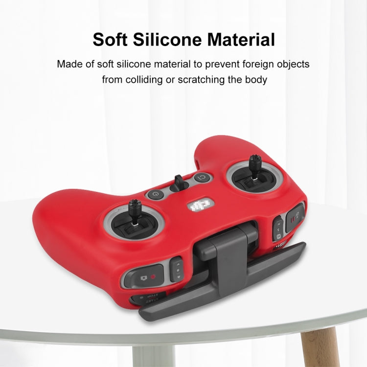 For DJI FPV Combo Remote Control PULUZ Silicone Protective Case with Neck Strap(Red) - DJI & GoPro Accessories by PULUZ | Online Shopping UK | buy2fix