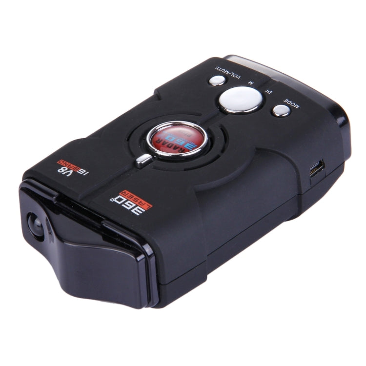 V8 Black 360 Degrees Full-Band Scanning Advanced Radar Detectors and Laser Defense Systems, Built-in Loud Speaker (English Only), Detectable Distance: 200-400m(Black) - In Car by buy2fix | Online Shopping UK | buy2fix