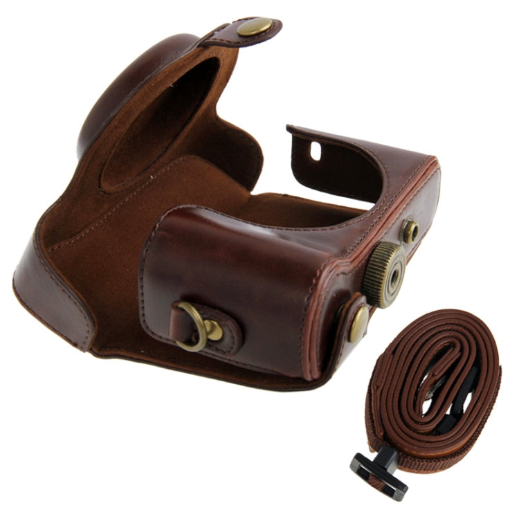 Leather Camera Case Bag for Sony HX50 (Coffee) - Camera Accessories by buy2fix | Online Shopping UK | buy2fix