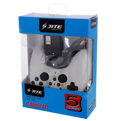 JITE Innovative CX-508 5 in 1 Dual Shock2 2.4GHz Wireless Gamepad with 3 Colors Replaceable Front Cover for Play Station PS3 / PS2 / PS1 Game Controller - Gamepads by buy2fix | Online Shopping UK | buy2fix