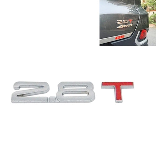 3D Universal Decal Chromed Metal 2.8T Car Emblem Badge Sticker Car Trailer Gas Displacement Identification, Size: 8.5x2.5 cm - 3D Metal Sticker by buy2fix | Online Shopping UK | buy2fix