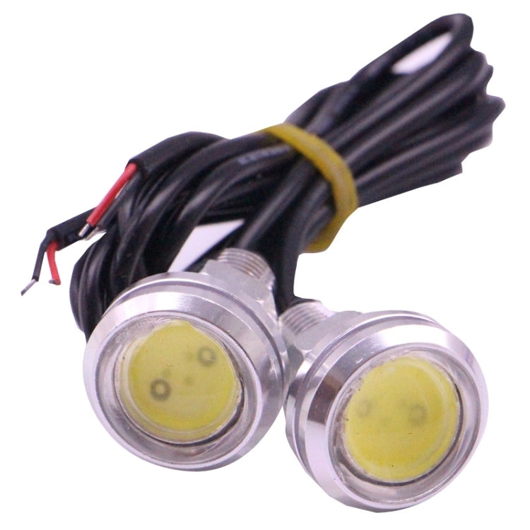 2 PCS 2x 3W 120LM Waterproof Eagle Eye Light White LED Light for Vehicles, Cable Length: 60cm(Silver) - In Car by buy2fix | Online Shopping UK | buy2fix