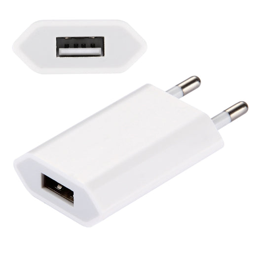 5V / 1A Single USB Port Charger Travel Charger, EU Plug(White) - Apple Accessories by buy2fix | Online Shopping UK | buy2fix