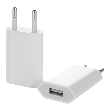 High Quality 5V / 1A EU Plug USB Charger Adapter For  iPhone, Galaxy, Huawei, Xiaomi, LG, HTC and Other Smart Phones, Rechargeable Devices(White) - USB Charger by buy2fix | Online Shopping UK | buy2fix