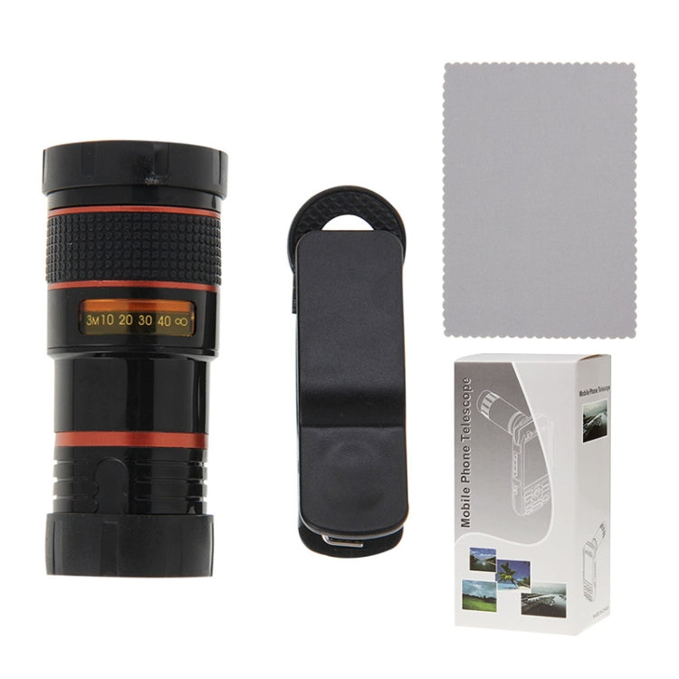 8X Zoom Telescope Telephoto Camera Lens with Clip(Black) - Telescope & Microscope by buy2fix | Online Shopping UK | buy2fix