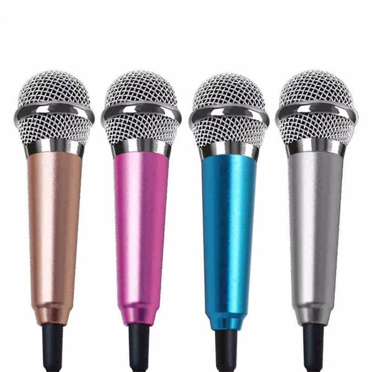 3.5mm Male + 3.5mm Female Ports Mini Household Mobile Phone Sing Song Metal Condenser Microphone, Compatible with IOS / Android System(Magenta) - Apple Accessories by buy2fix | Online Shopping UK | buy2fix