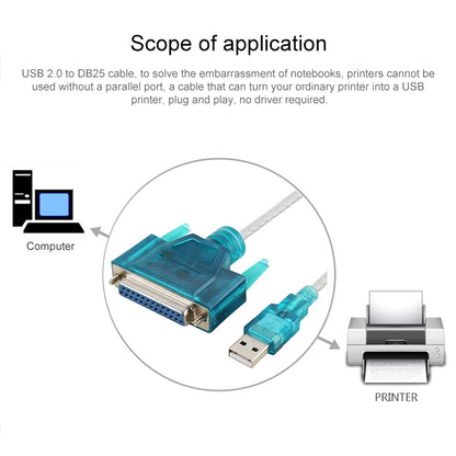 USB 2.0 to DB25 Pin Female Cable, Length: 1.5m - RS485 / RS232 Series by buy2fix | Online Shopping UK | buy2fix