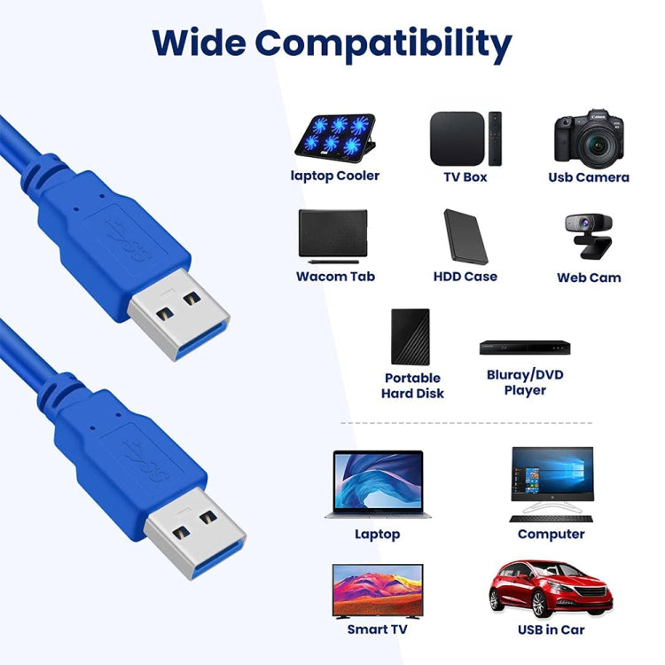 USB 3.0 A Male to A Male AM-AM Extension Cable, Length: 3m - USB 3.0 by buy2fix | Online Shopping UK | buy2fix