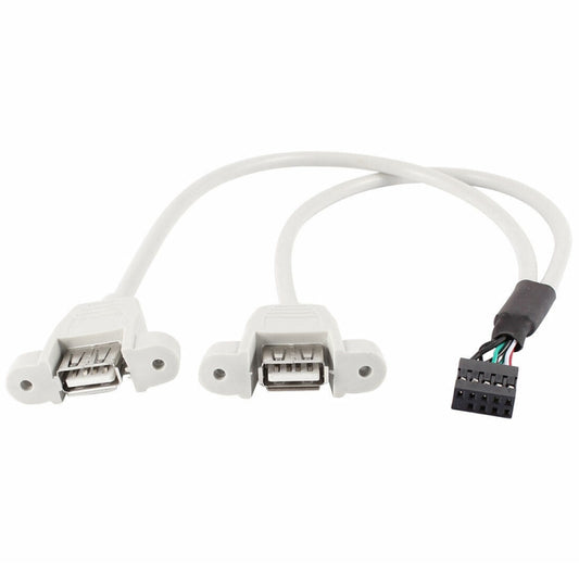 9 Pin Internal Header to 2x USB 2.0 AF Mount Pannel Cable, Length: 30cm -  by buy2fix | Online Shopping UK | buy2fix