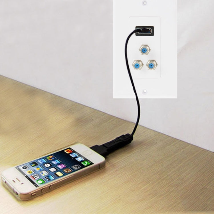 USB 2.0 Female Plug + 3 F Female Plugs Wall Plate Panel - Consumer Electronics by buy2fix | Online Shopping UK | buy2fix