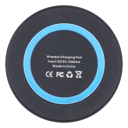 Universal QI Standard Round Wireless Charging Pad (Black + Blue) - Wireless Charger by buy2fix | Online Shopping UK | buy2fix