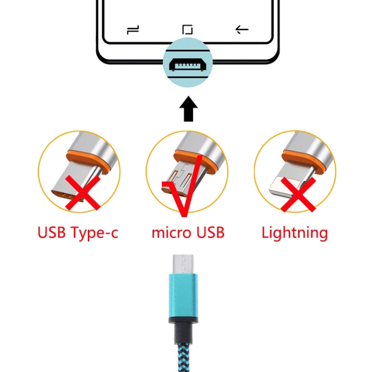 2m Woven Style Micro USB to USB 2.0 Data / Charger Cable(Silver) - Micro USB Cable by buy2fix | Online Shopping UK | buy2fix