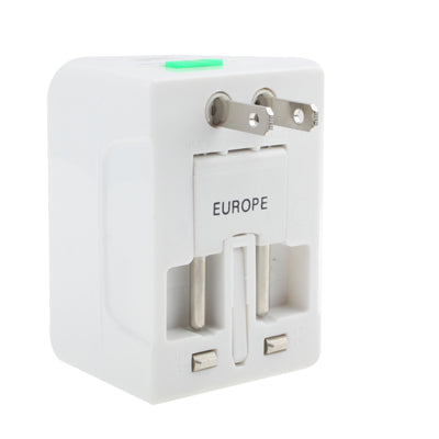 Universal US / EU / AU / UK Travel AC Power Adaptor Plug with USB Charger Socket(White) - Consumer Electronics by buy2fix | Online Shopping UK | buy2fix