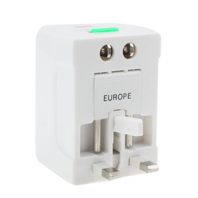 Universal US / EU / AU / UK Travel AC Power Adaptor Plug with USB Charger Socket(White) - Consumer Electronics by buy2fix | Online Shopping UK | buy2fix