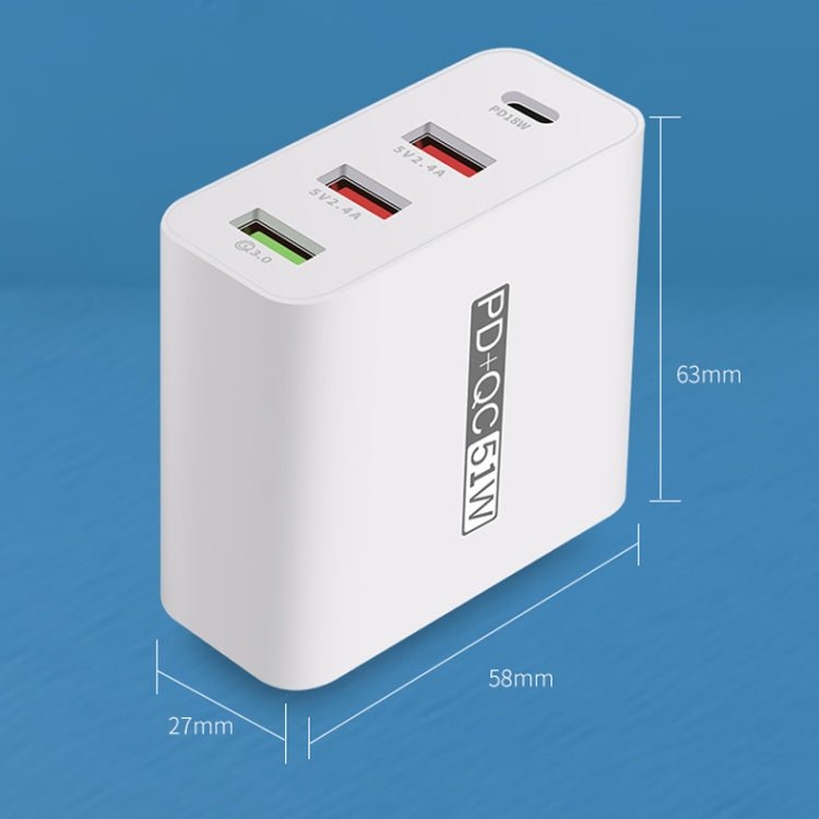 WLX-A6 4 Ports Quick Charging USB Travel Charger Power Adapter, EU Plug - Apple Accessories by buy2fix | Online Shopping UK | buy2fix