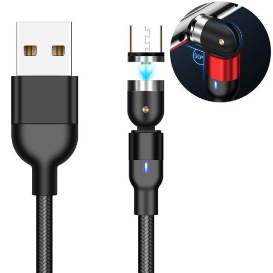 2m 2A Output USB to Micro USB Nylon Braided Rotate Magnetic Charging Cable(Black) - Mobile Accessories by buy2fix | Online Shopping UK | buy2fix