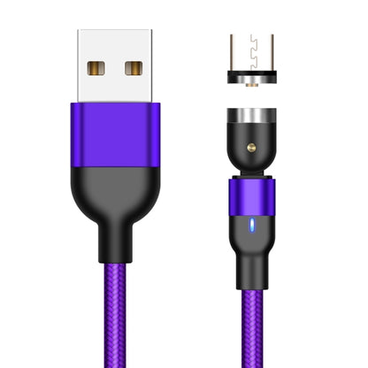 2m 2A Output USB to Micro USB Nylon Braided Rotate Magnetic Charging Cable(Purple) - Mobile Accessories by buy2fix | Online Shopping UK | buy2fix