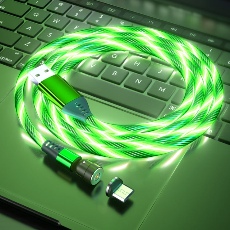 2.4A USB to Micro USB 540 Degree Bendable Streamer Magnetic Data Cable, Cable Length: 1m (Green) - Mobile Accessories by buy2fix | Online Shopping UK | buy2fix