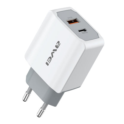 awei PD4 20W PD Type-C + QC 3.0 USB Interface Fast Charging Travel Charger with Data Cable, EU Plug - Apple Accessories by awei | Online Shopping UK | buy2fix