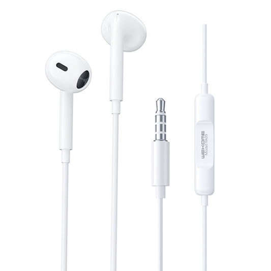 WK YA09 SHQ Series 3.5mm Music Semi-in-ear Wired Earphone (White) - In Ear Wired Earphone by WK | Online Shopping UK | buy2fix