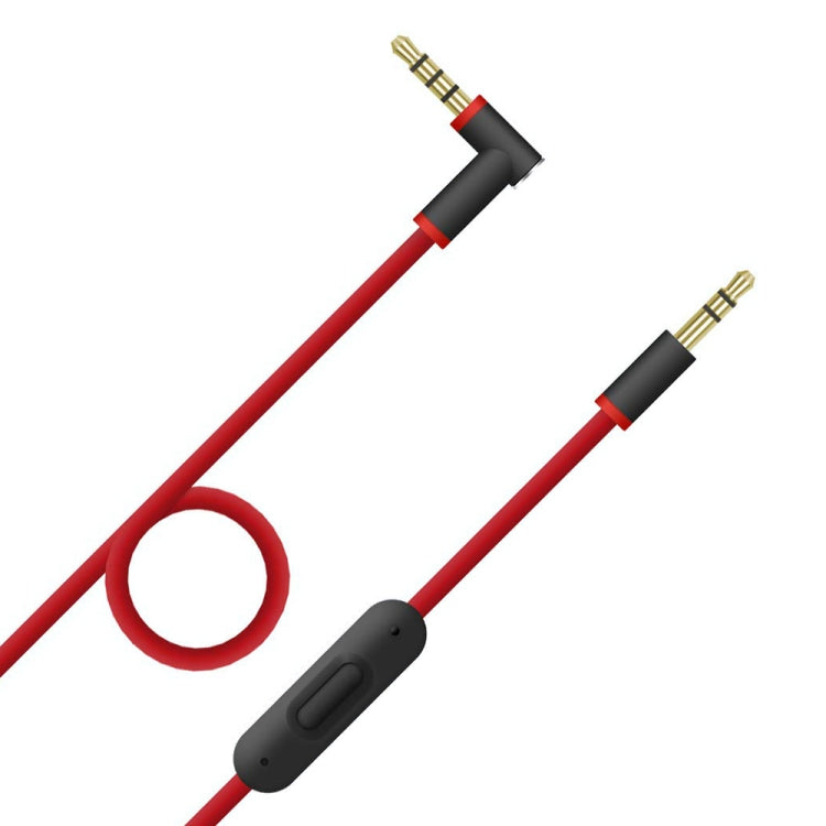 ZS0087 3.5mm Male to Male Earphone Cable with Mic & Wire-controlled, Cable Length: 1.4m(Red Black) - Headset Accessories by buy2fix | Online Shopping UK | buy2fix