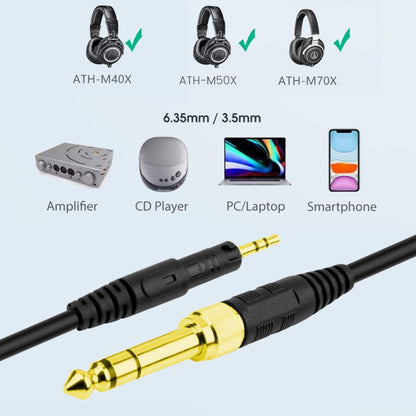 ZS0088 For Audio-Technica ATH-M50X / ATH-M40X Spring Headset Audio Cable, Cable Length: 1.4m-3m - Headset Accessories by buy2fix | Online Shopping UK | buy2fix