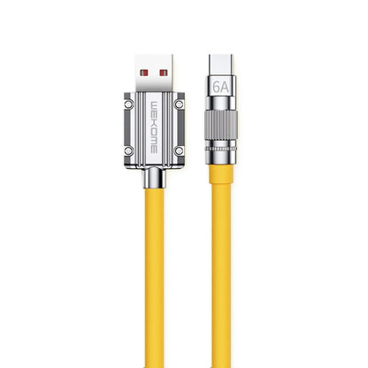 WK WDC-186 Qjie Series 6A USB to USB-C/Type-C Ultra-Fast Charge Data Cable, Length: 1m (Yellow) - USB-C & Type-C Cable by WK | Online Shopping UK | buy2fix