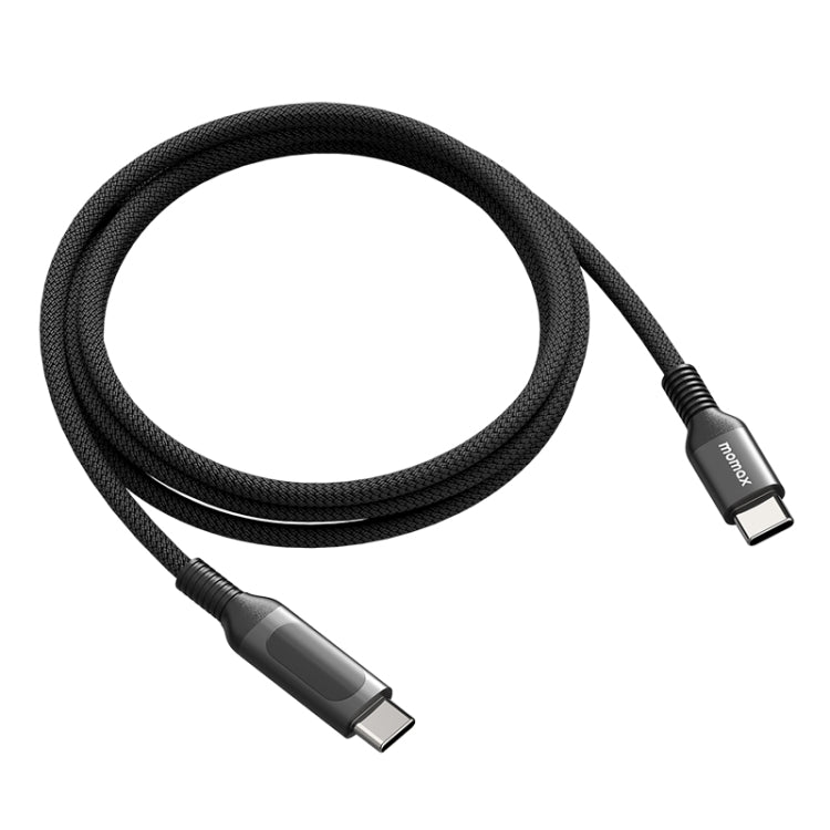 MOMAX DC22 1.2m USB-C / Type-C to USB-C / Type-C PD 100W Digital Display Braided Data Sync Charge Cable (Black) -  by MOMAX | Online Shopping UK | buy2fix