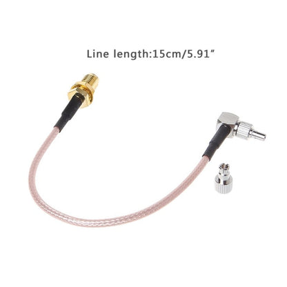 SMA Female to CRC9 / TS9 Double RF Coaxial Connector RG316 Adapter Cable, Length: 15cm - Security by buy2fix | Online Shopping UK | buy2fix