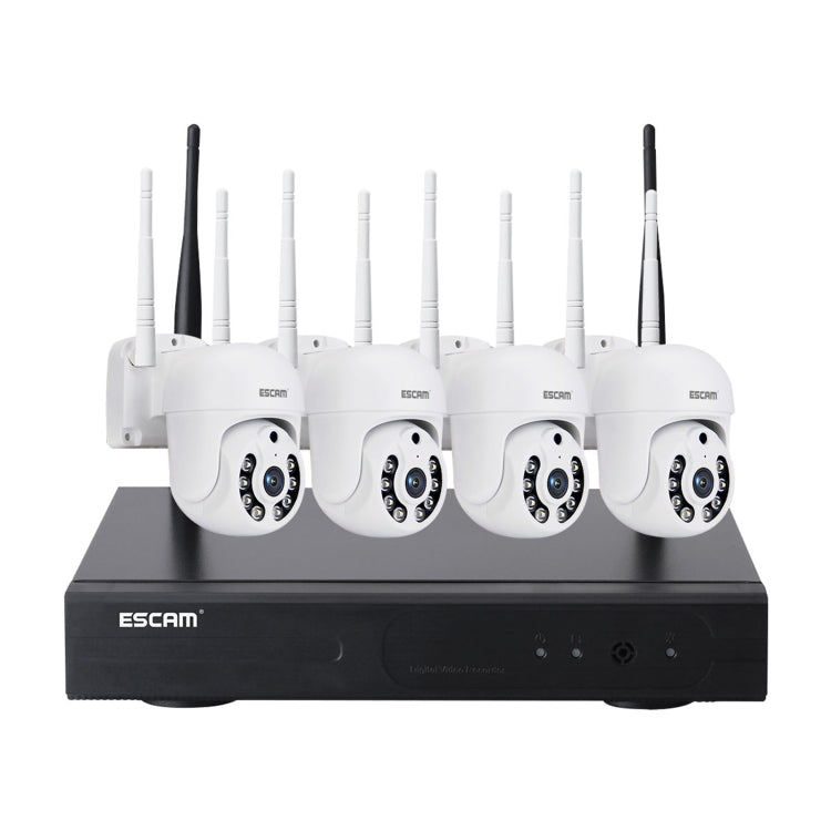 ESCAM WNK714 3.0 Million Pixels 4-channel HD Dome Camera NVR Wireless Monitoring Kit, AU Plug - Security by ESCAM | Online Shopping UK | buy2fix