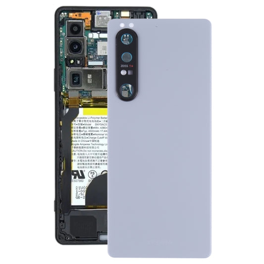 Original Battery Back Cover with Camera Lens for Sony Xperia 1 III(Silver) - Repair & Spare Parts by buy2fix | Online Shopping UK | buy2fix