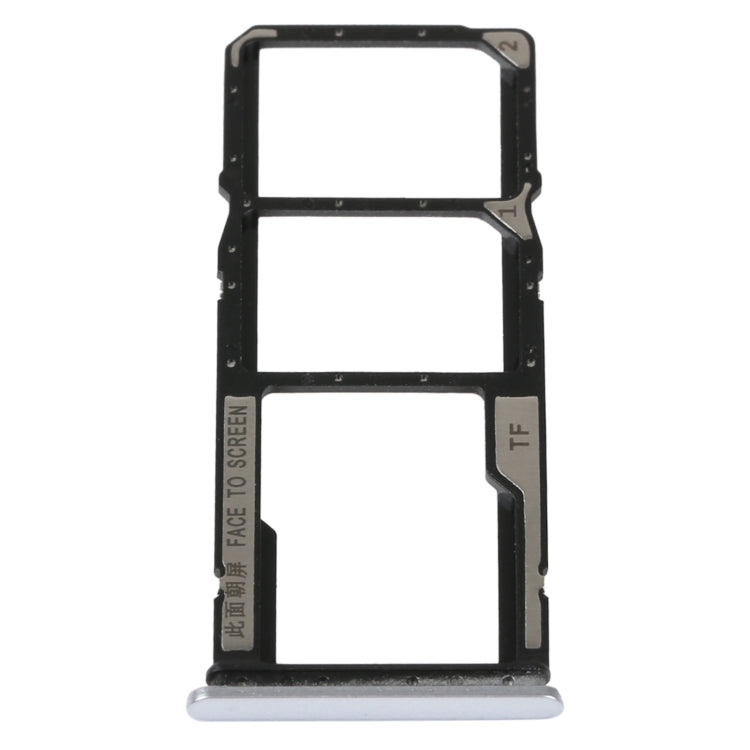 SIM Card Tray + SIM Card Tray + Micro SD Card Tray For Xiaomi Redmi 10A (Silver) - Repair & Spare Parts by buy2fix | Online Shopping UK | buy2fix