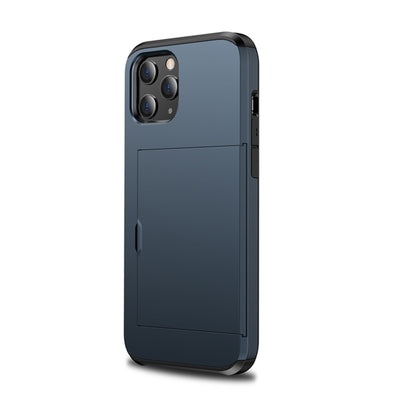 For iPhone 12 / 12 Pro Shockproof Rugged Armor Protective Case with Card Slot(Dark Blue) - Apple Accessories by buy2fix | Online Shopping UK | buy2fix