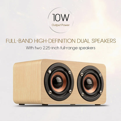 W5 Portable HiFi Shock Bass Wooden Bluetooth Speaker(Yellow) - Mini Speaker by buy2fix | Online Shopping UK | buy2fix