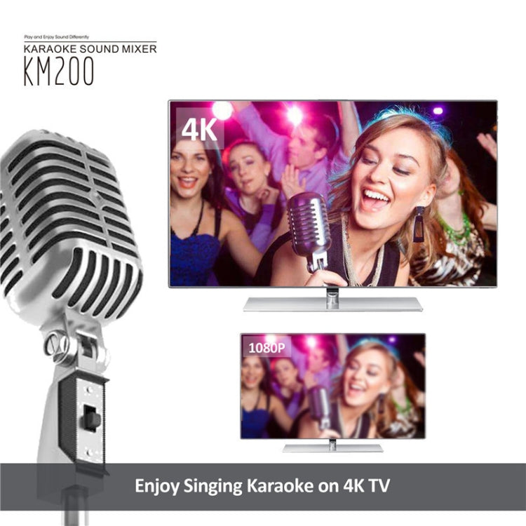 KM200 Portable Digital Stereo Audio Echo System Machine HDMI Karaoke Mixer Amplifier 4K/2K TV PC Home Theater - Consumer Electronics by buy2fix | Online Shopping UK | buy2fix