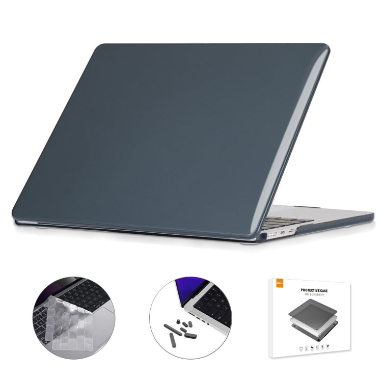 For MacBook Air 13.6 2022/2024 A2681 M2 / A3113 M3 US Version ENKAY 3 in 1 Crystal Laptop Case with TPU Keyboard Film / Anti-dust Plugs(Black) - MacBook Air Cases by ENKAY | Online Shopping UK | buy2fix