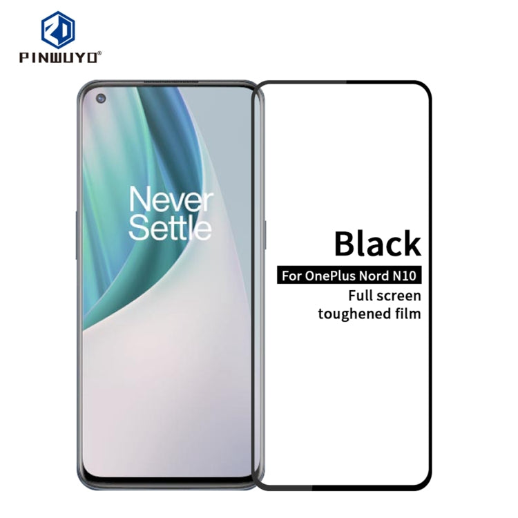 For OnePlus Nord N10 PINWUYO 9H 2.5D Full Screen Tempered Glass Film(Black) - OnePlus Tempered Glass by PINWUYO | Online Shopping UK | buy2fix