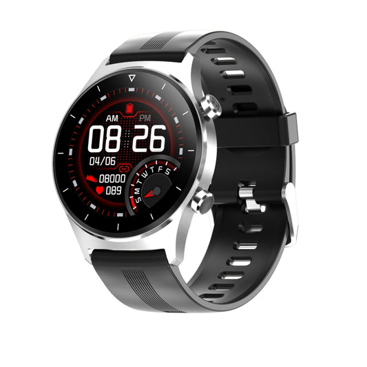 E13 1.28 inch IPS Color Screen Smart Watch, IP68 Waterproof, Silicone Watchband,Support Heart Rate Monitoring/Blood Pressure Monitoring/Blood Oxygen Monitoring/Sleep Monitoring(Silver) - Smart Wear by buy2fix | Online Shopping UK | buy2fix