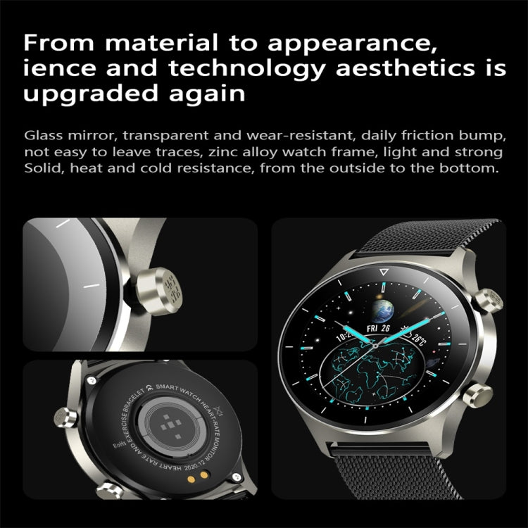 E13 1.28 inch IPS Color Screen Smart Watch, IP68 Waterproof, Steel Watchband, Support Heart Rate Monitoring/Blood Pressure Monitoring/Blood Oxygen Monitoring/Sleep Monitoring(Silver) - Smart Wear by buy2fix | Online Shopping UK | buy2fix