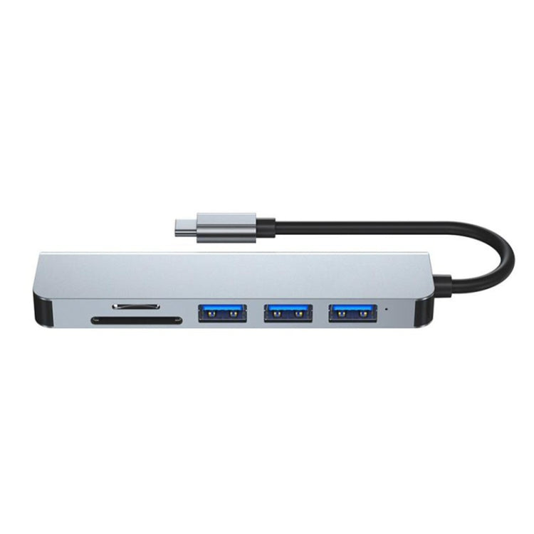 6 in 1 Type C to 3 x USB Ports + SD/TF + HDMI Docking Station - Computer & Networking by buy2fix | Online Shopping UK | buy2fix